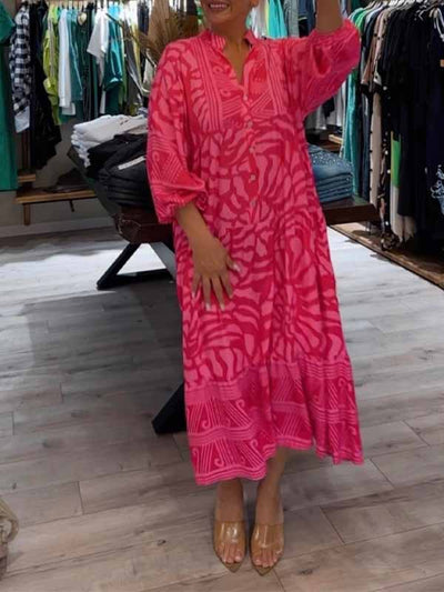 Victoria - Printed V-neck dress