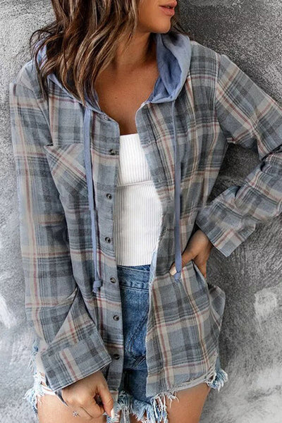 Checkered button-down shirt