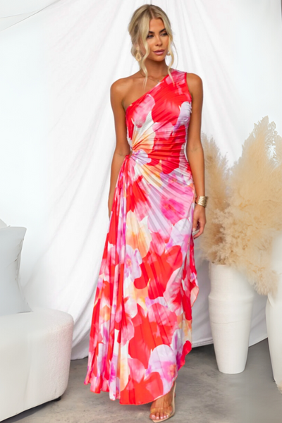 Elegant pleated dress for casual summer women