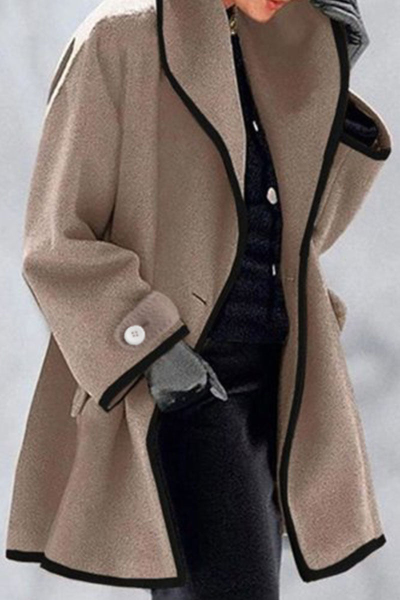 Elegant patchwork coat with collar