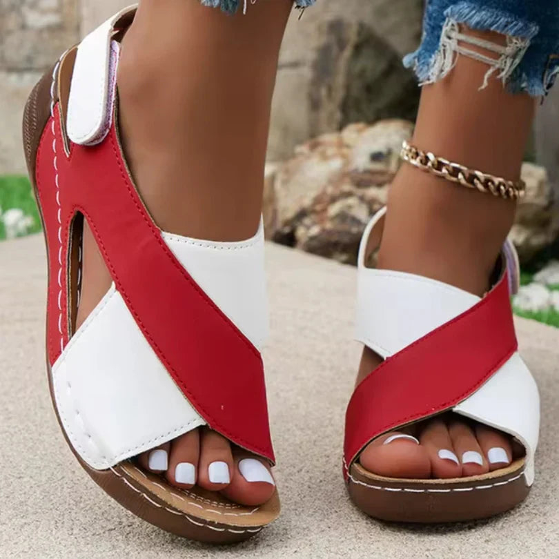 Mayra - Italian panel wedges for women