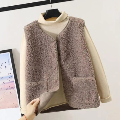 Cozy fall vest with buttons