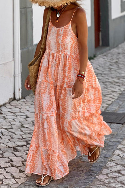 Gina - Printed round neck camisole maxi dress