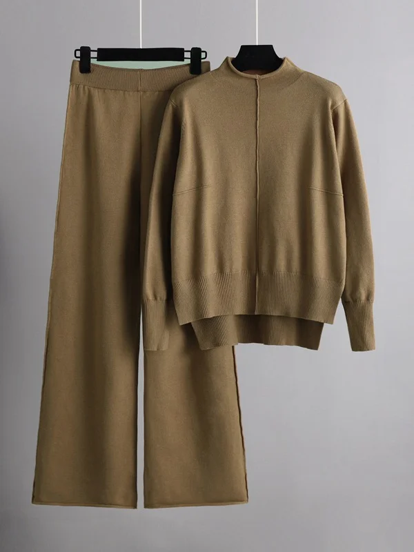 Delia - Long-Sleeved Sweater and Wide-Leg Pants Set