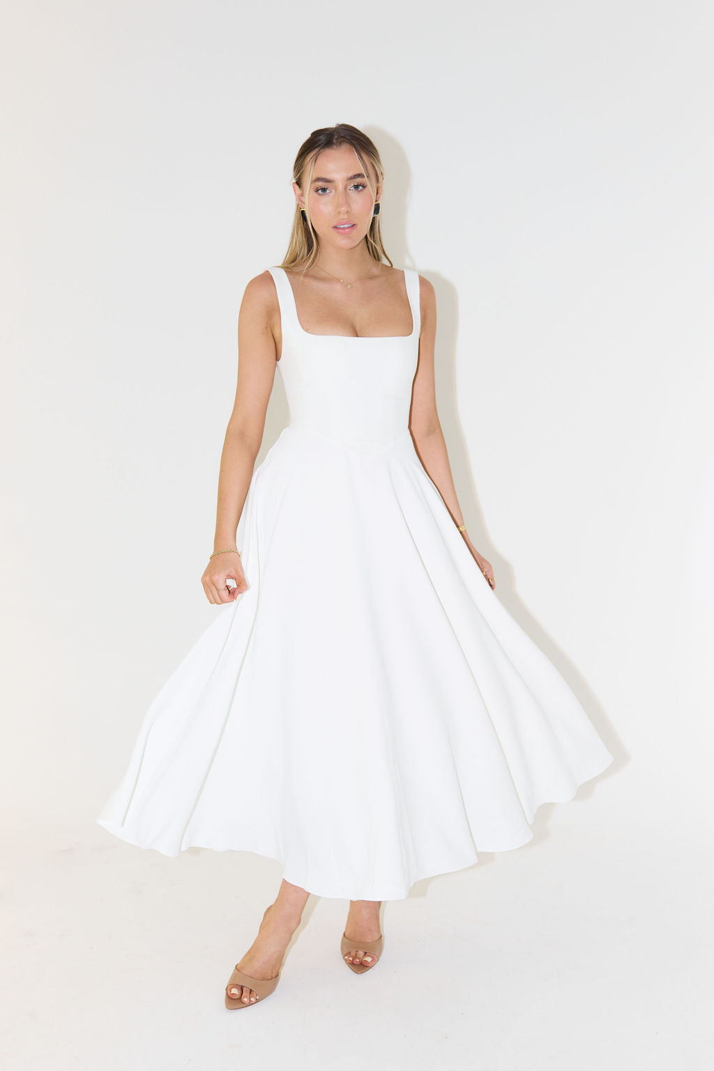 Whitney Square Neck Midi Dress