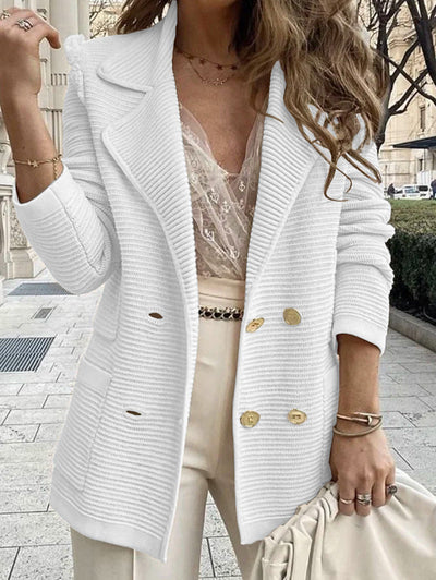 Women's long-sleeved textured coat
