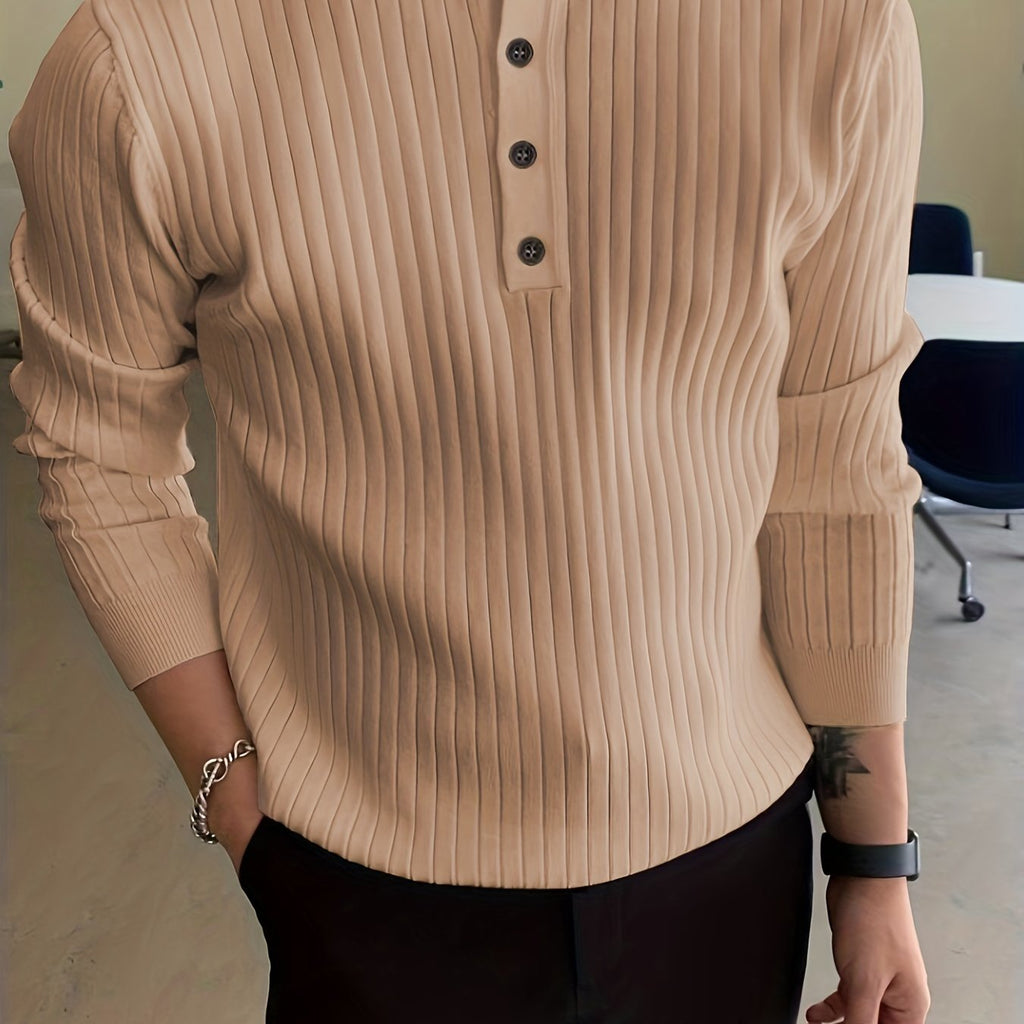 Men's Casual Stretch Fit Button Down Sweater Coat