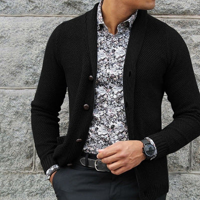 Men's button-down cardigan with classic cut