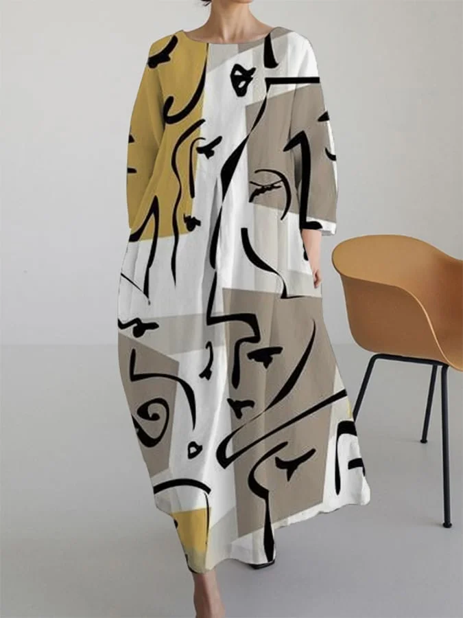 Helena - Casual Dress with Abstract Print