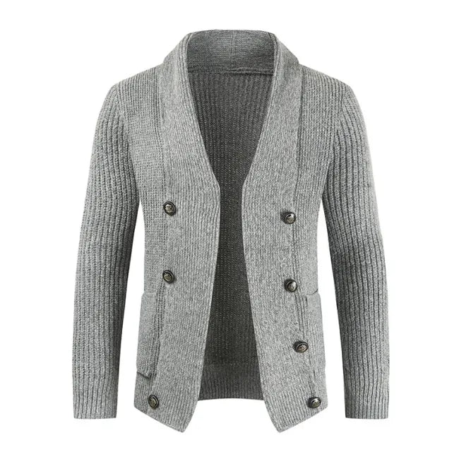 Men's retro-style wrap cardigan: a warm and loose-fitting sweater