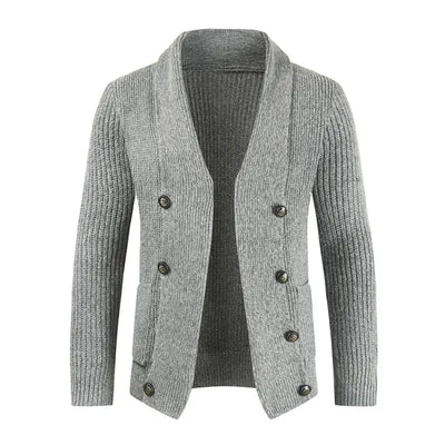 Men's retro-style wrap cardigan: a warm and loose-fitting sweater