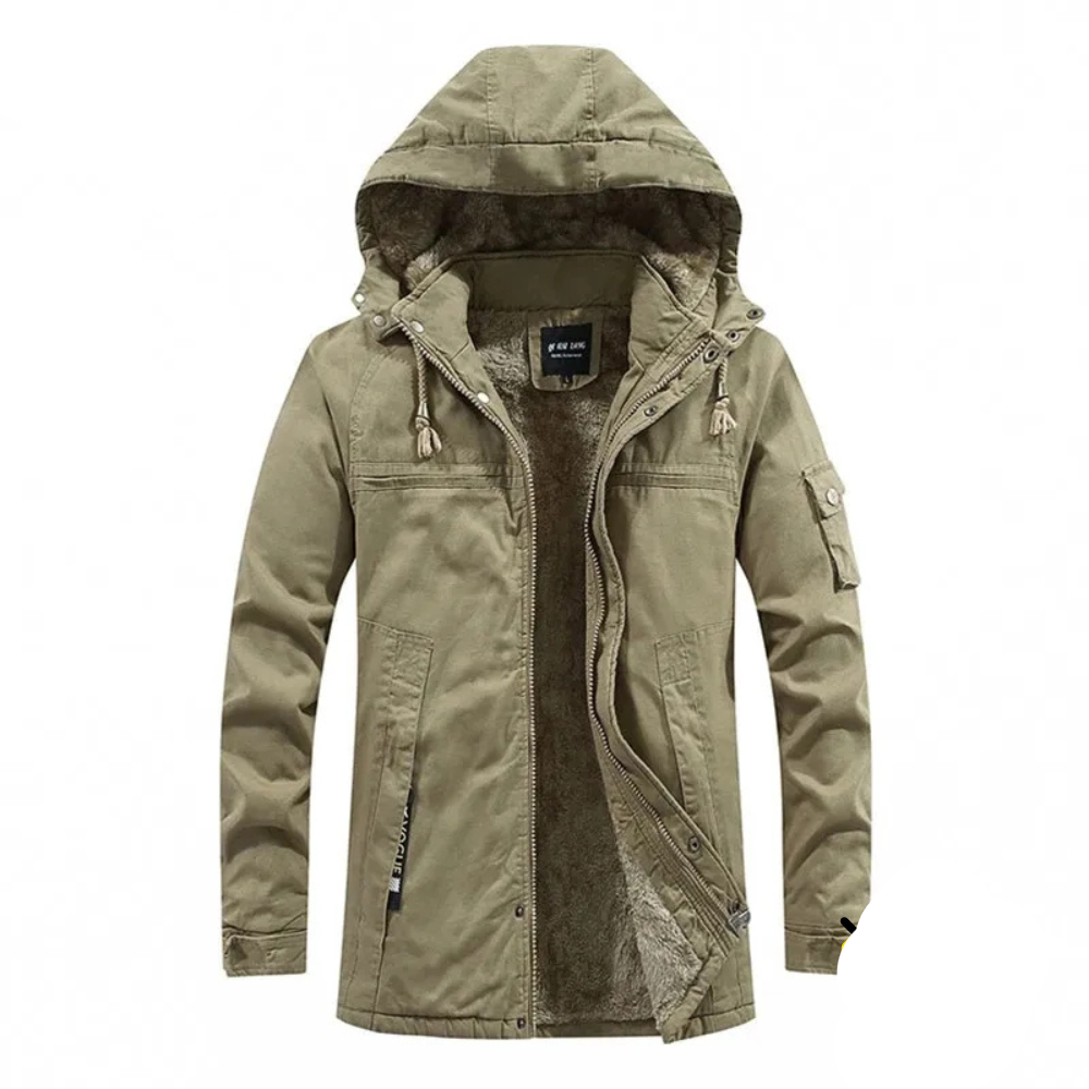Modern and Warm Men's Jacket with Deep Hood - Perfect for Everyday Wear