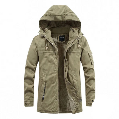 Modern and Warm Men's Jacket with Deep Hood - Perfect for Everyday Wear