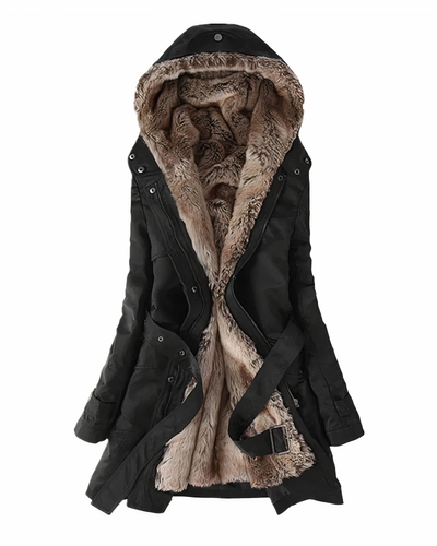 Warm winter coat for women with modern design