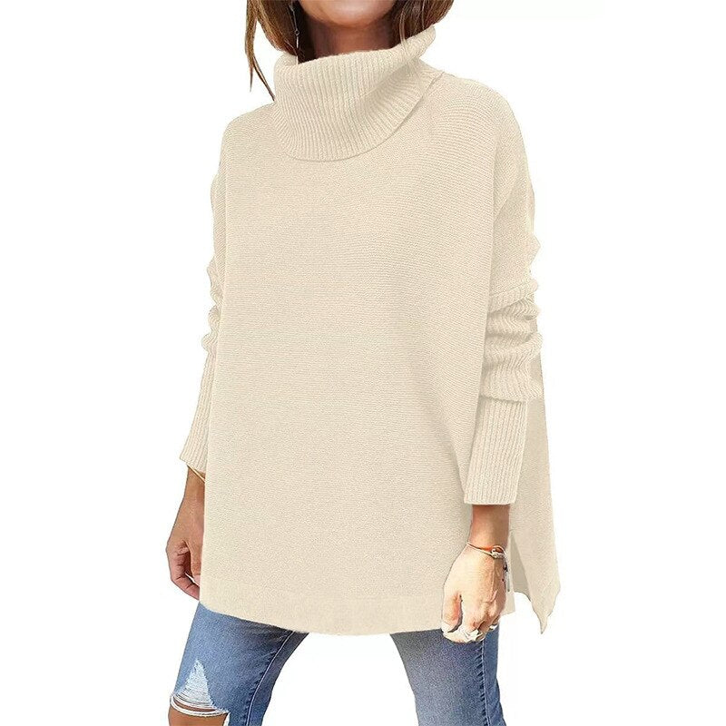 Women's oversized turtleneck sweater, modern and comfortable style