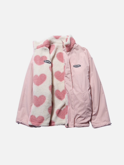 Cool autumn jacket with soft lining and heart print