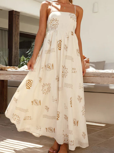 Estefania - Chill Vibes open back maxi dress with thin straps