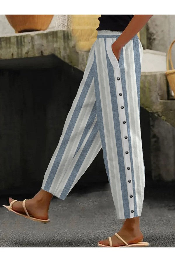 Mia - Loose Casual Striped Pants