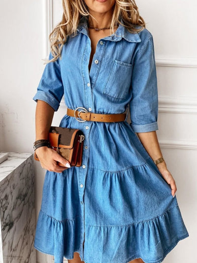 Andrea - Denim dress with buttons and pockets