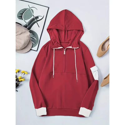 Comfortable casual half-zip hoodie