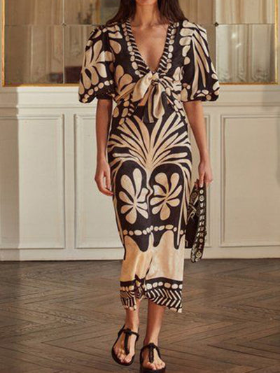 Erola - Floral print V-neck dress