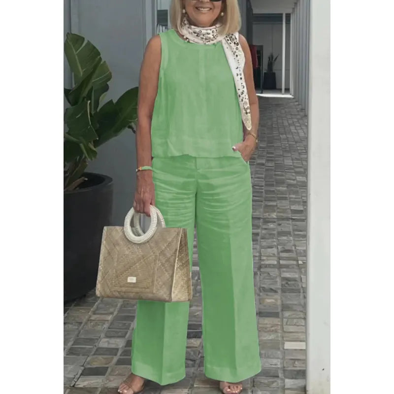 Yasmin - Casual two-piece solid color set