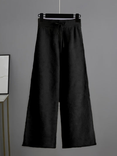 Elegant sweater and wide-legged pants set for women