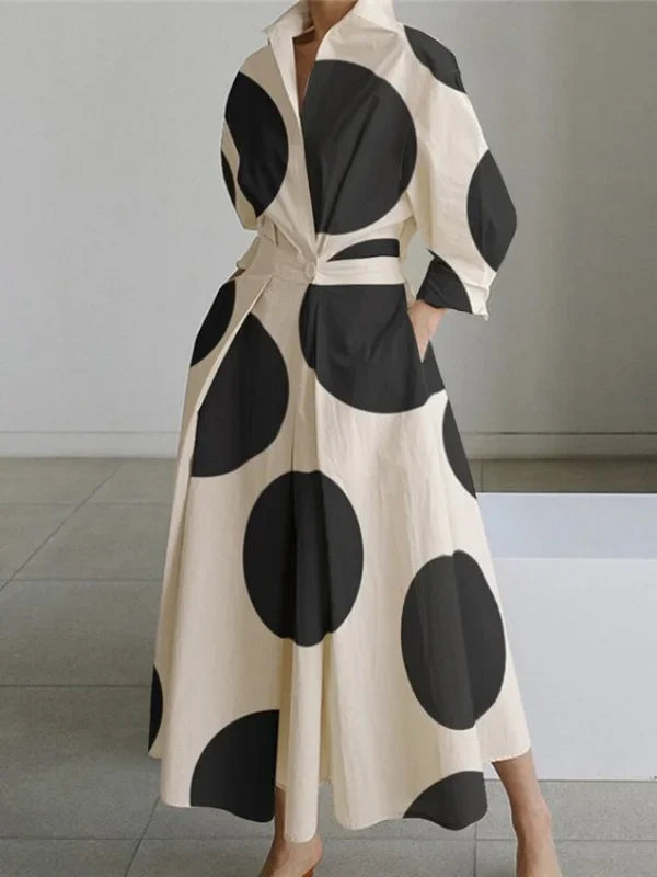 Micaela - Temperament High Waist Printed Maxi Dress