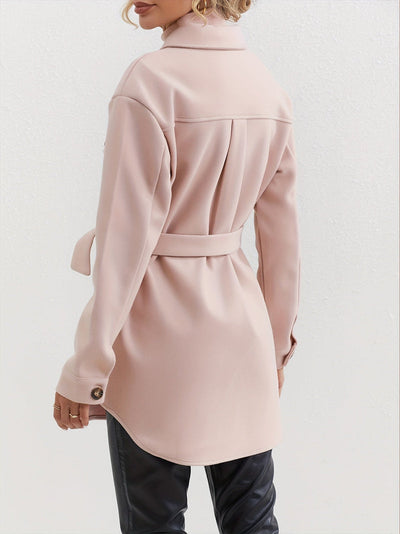 Elegant Women's Coat with Belt and Modern Design