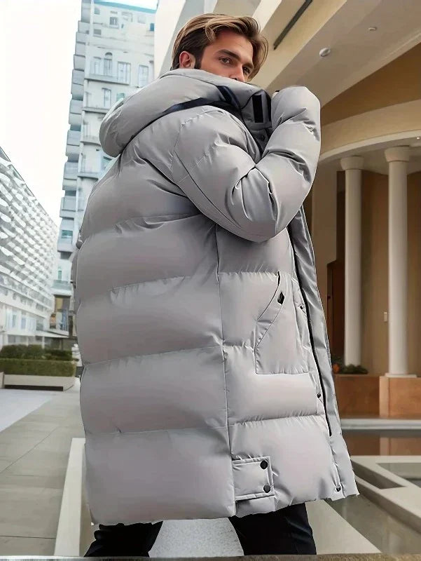 Modern Men's Jacket with a Cozy, Wide Hood