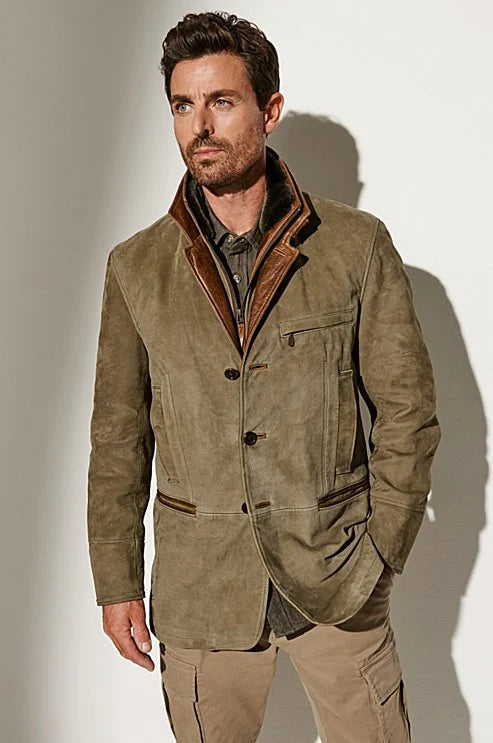 Men's jacket with a vintage and modern design
