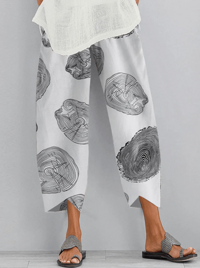 Delia - Women's loose-fitting pants with side pockets and elastic waistband