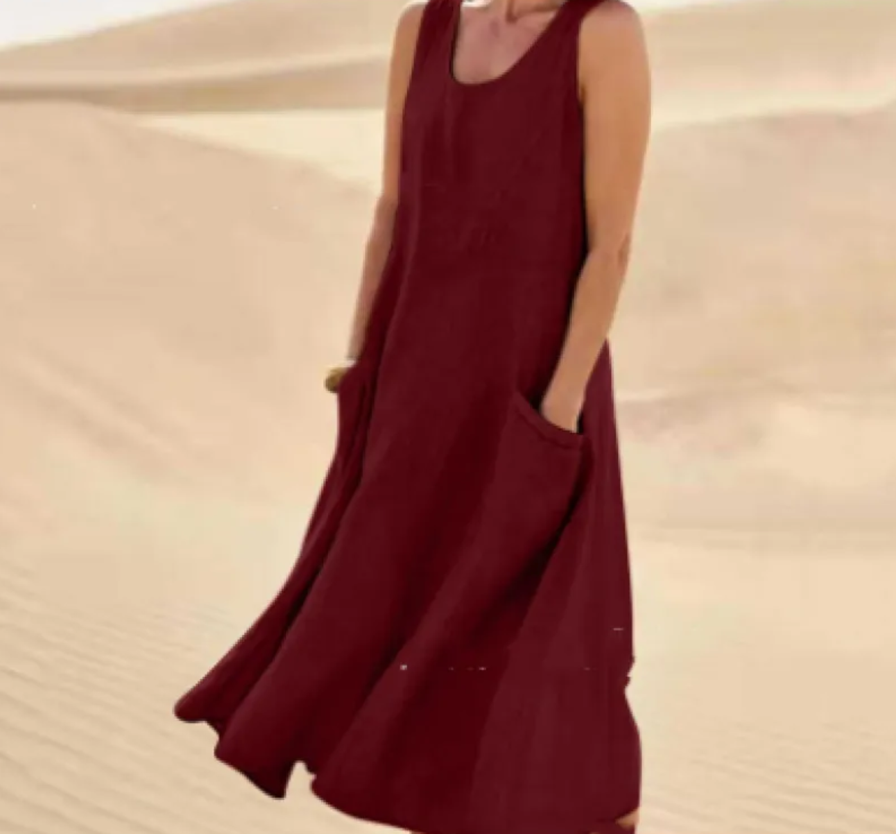 Lena - Loose sleeveless dress with pockets