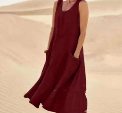 Lena - Loose sleeveless dress with pockets