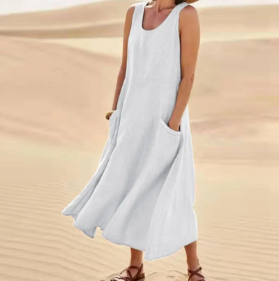 Lena - Loose sleeveless dress with pockets