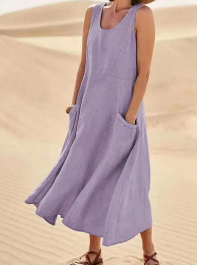 Lena - Loose sleeveless dress with pockets