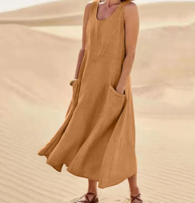 Lena - Loose sleeveless dress with pockets