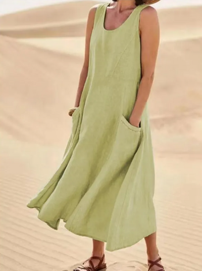 Lena - Loose sleeveless dress with pockets