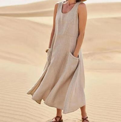 Lena - Loose sleeveless dress with pockets