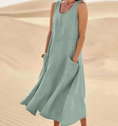 Lena - Loose sleeveless dress with pockets