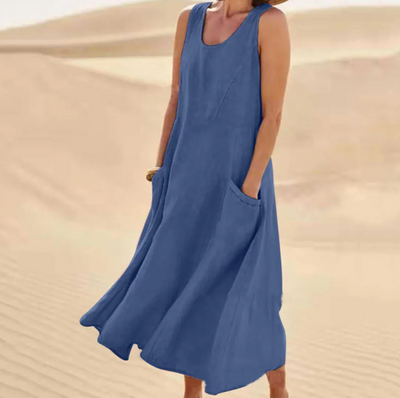 Lena - Loose sleeveless dress with pockets