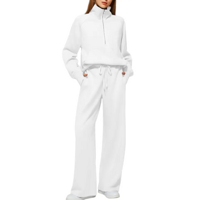 Women's Long Sleeve Lapel Crop Top and Pants Set - Perfect for Any Occasion