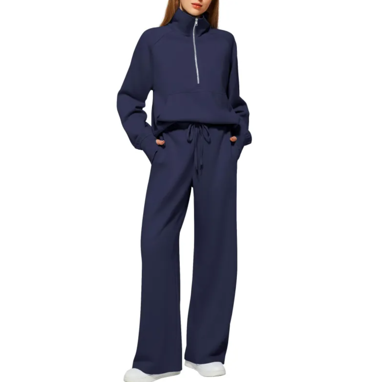 Women's Long Sleeve Lapel Crop Top and Pants Set - Perfect for Any Occasion
