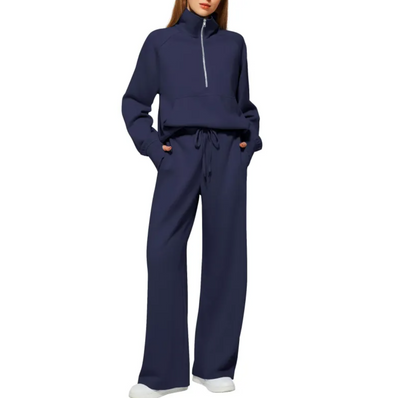 Women's Long Sleeve Lapel Crop Top and Pants Set - Perfect for Any Occasion