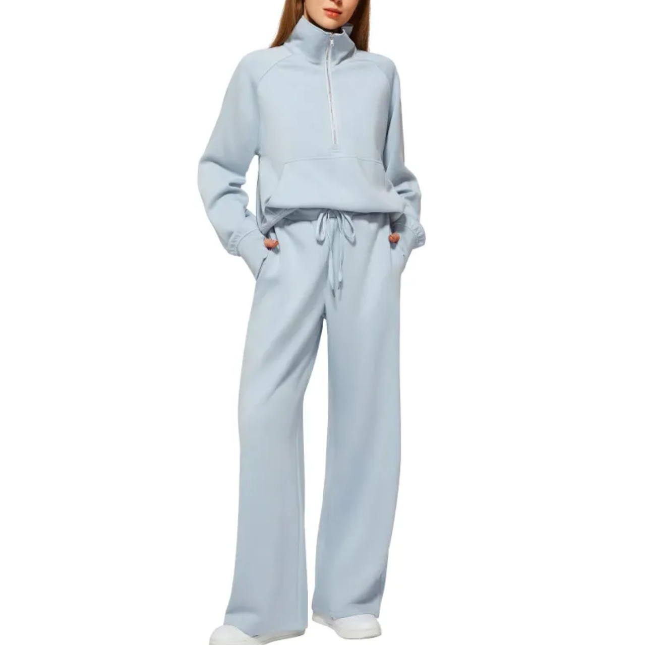 Women's Long Sleeve Lapel Crop Top and Pants Set - Perfect for Any Occasion
