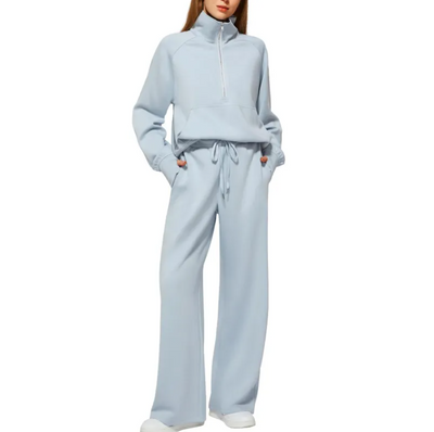 Women's Long Sleeve Lapel Crop Top and Pants Set - Perfect for Any Occasion