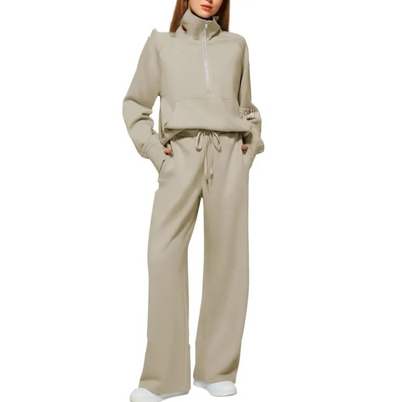 Women's Long Sleeve Lapel Crop Top and Pants Set - Perfect for Any Occasion