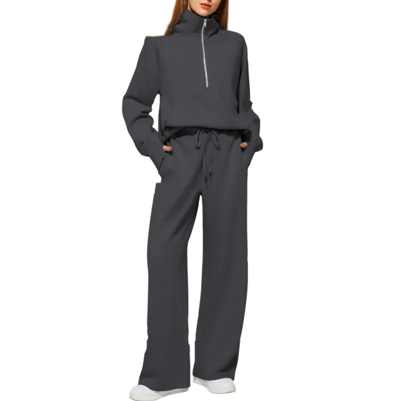 Women's Long Sleeve Lapel Crop Top and Pants Set - Perfect for Any Occasion