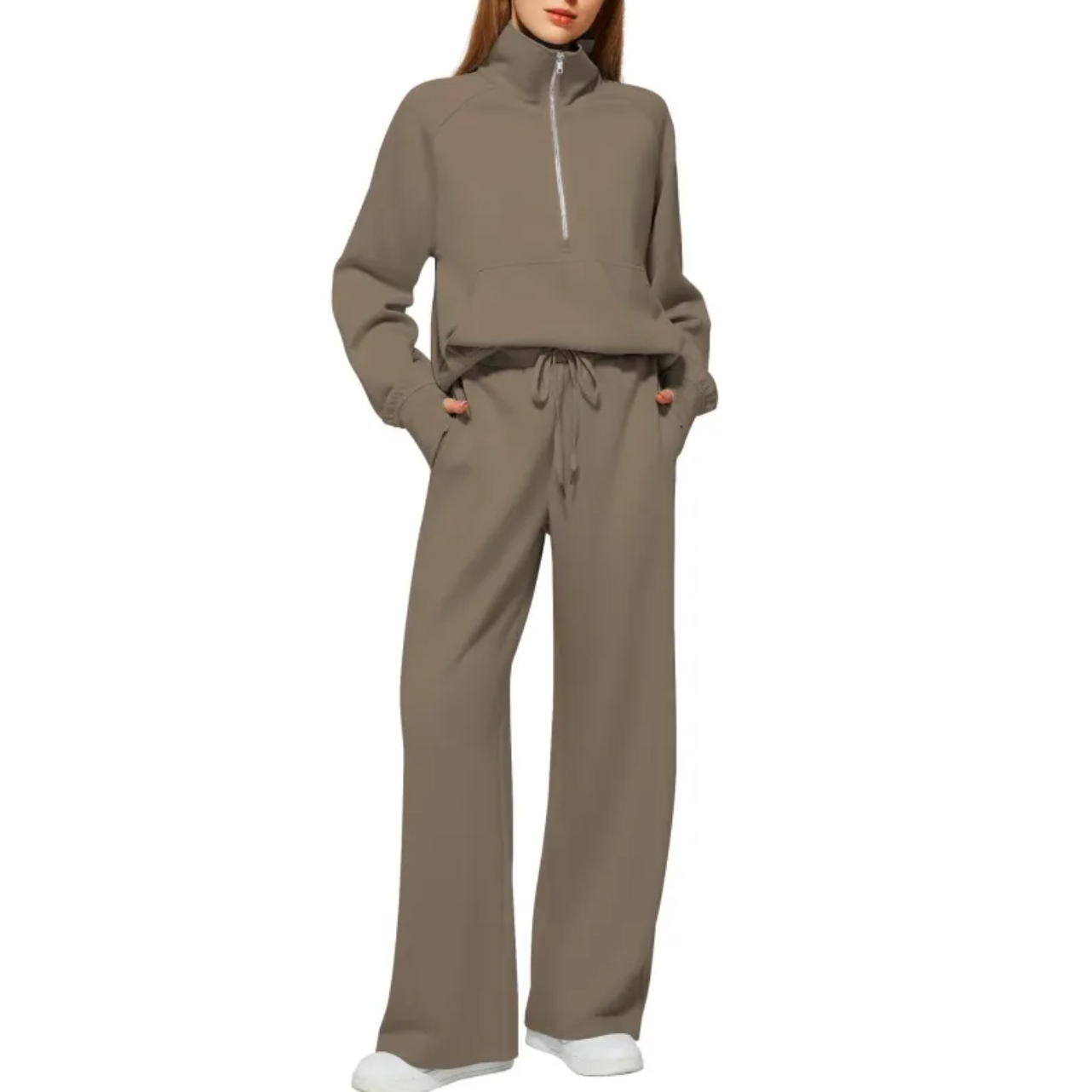 Women's Long Sleeve Lapel Crop Top and Pants Set - Perfect for Any Occasion