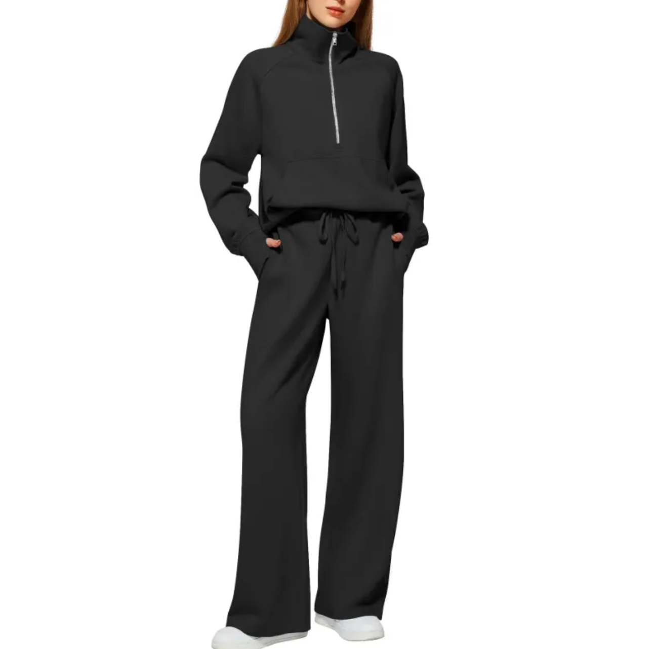 Women's Long Sleeve Lapel Crop Top and Pants Set - Perfect for Any Occasion